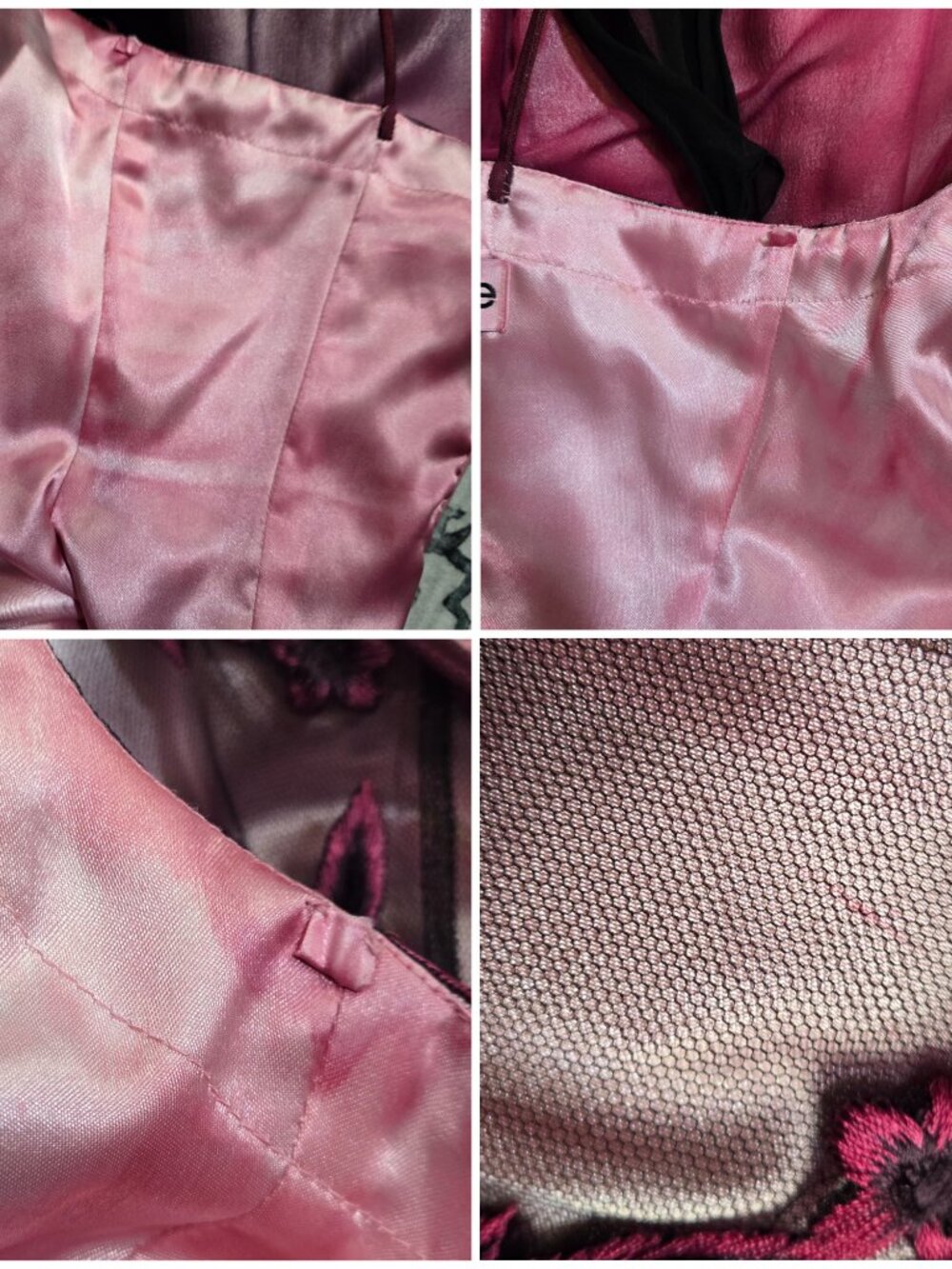 Vintage La Femme Paris Silk Beaded Maxi Dress Pink Purple Size 6 Fits Like 2/4 - Picture 15 of 15